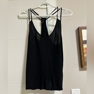 Aritzia-Talula V-Neck Flowy Tank Top | Black
